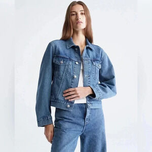 CALVIN KLEIN JEANS | Color Blue Denim Trucker Jacket Size L